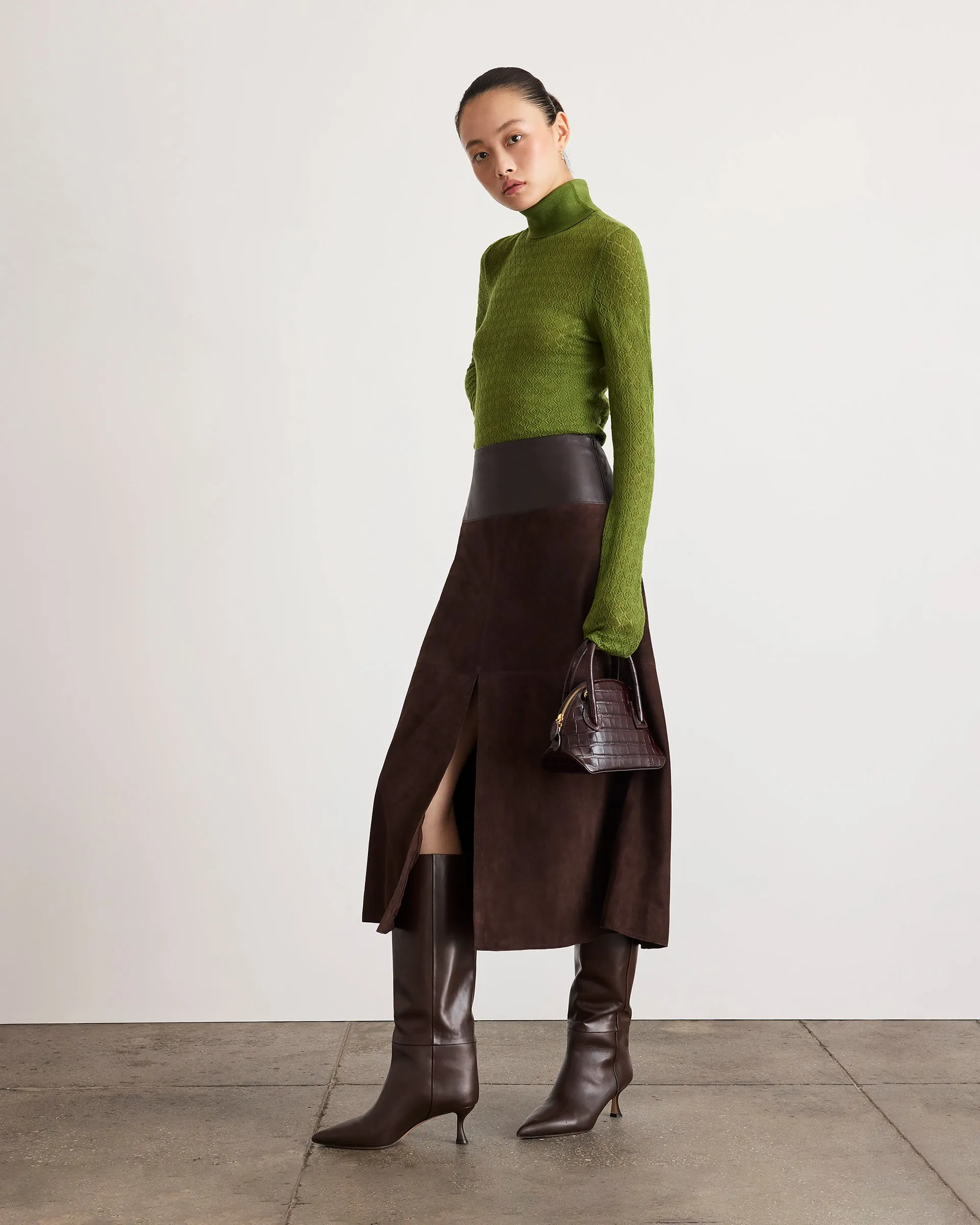 Suede/Leather Hudson Skirt sold by Tanya Taylor product image thumbnail 2