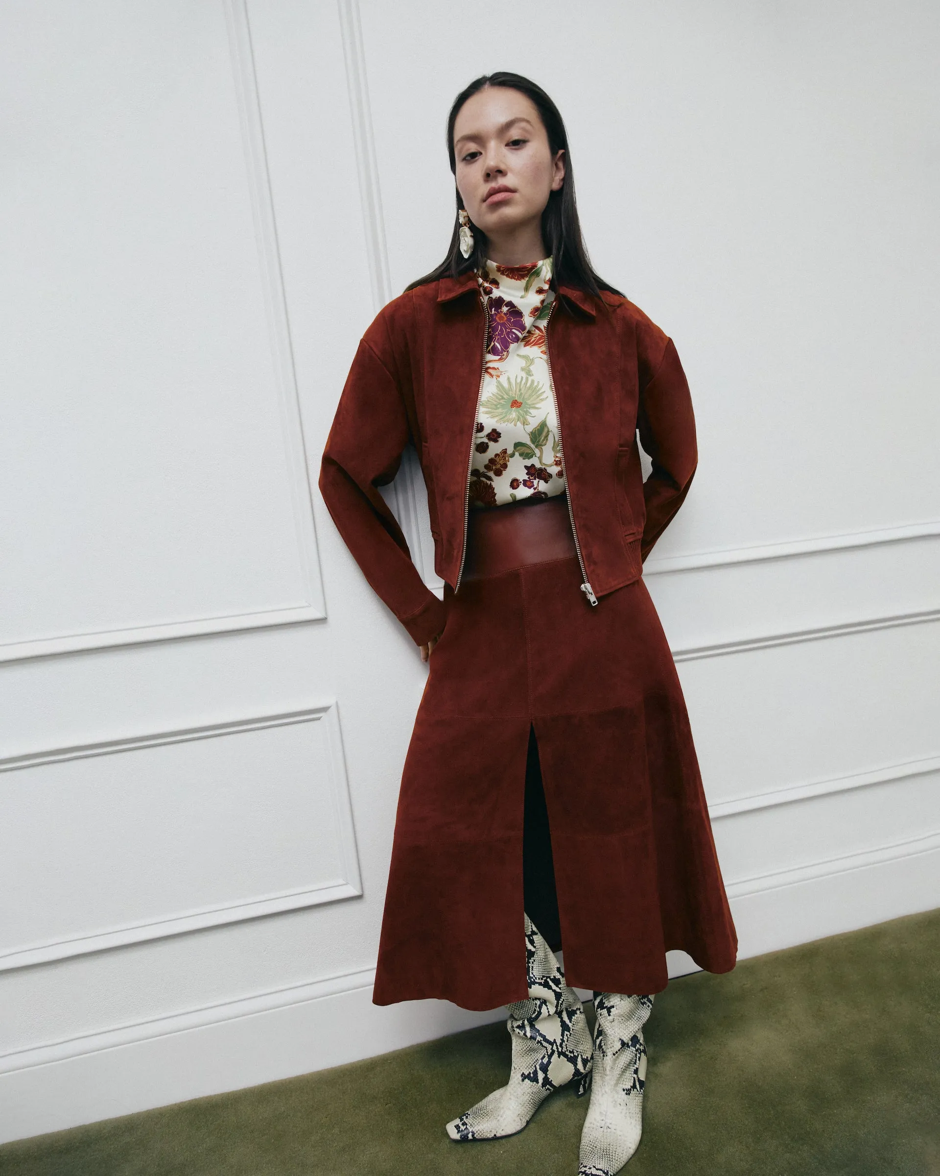 Suede/Leather Hudson Skirt sold by Tanya Taylor product image thumbnail 5