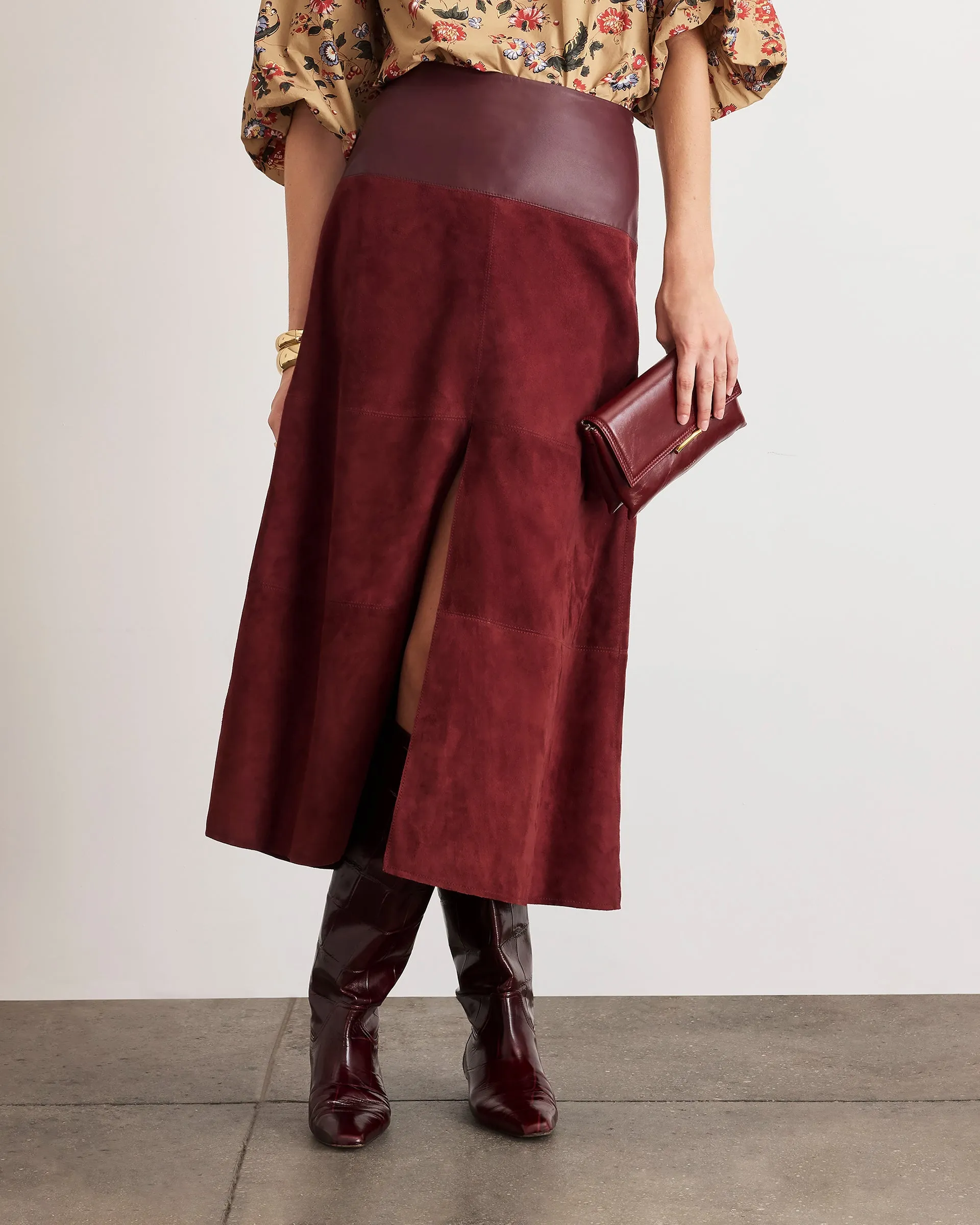 Suede/Leather Hudson Skirt sold by Tanya Taylor product image thumbnail 3
