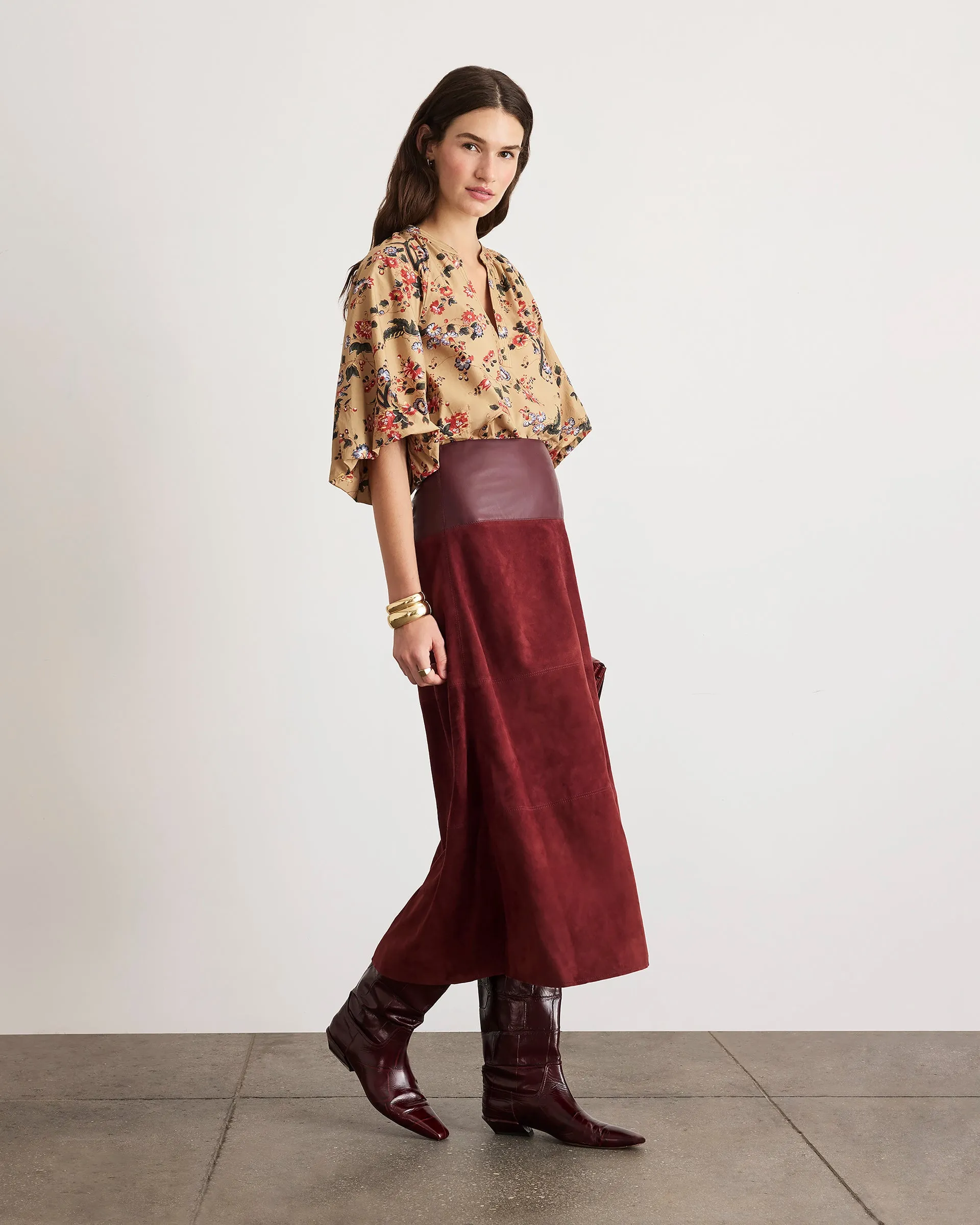 Suede/Leather Hudson Skirt sold by Tanya Taylor product image thumbnail 2