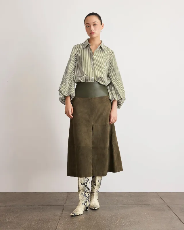 Suede/Leather Hudson Skirt made by Tanya Taylor