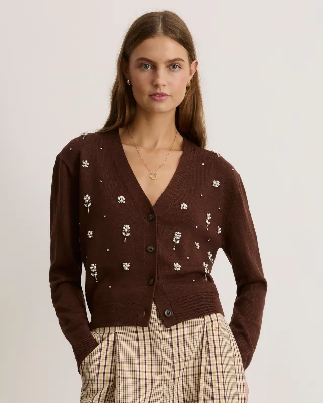 Avery Embellished Cardigan made by Tanya Taylor