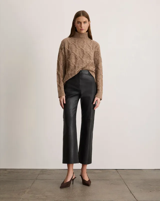 Nicole Cropped Leather Pant made by Tanya Taylor