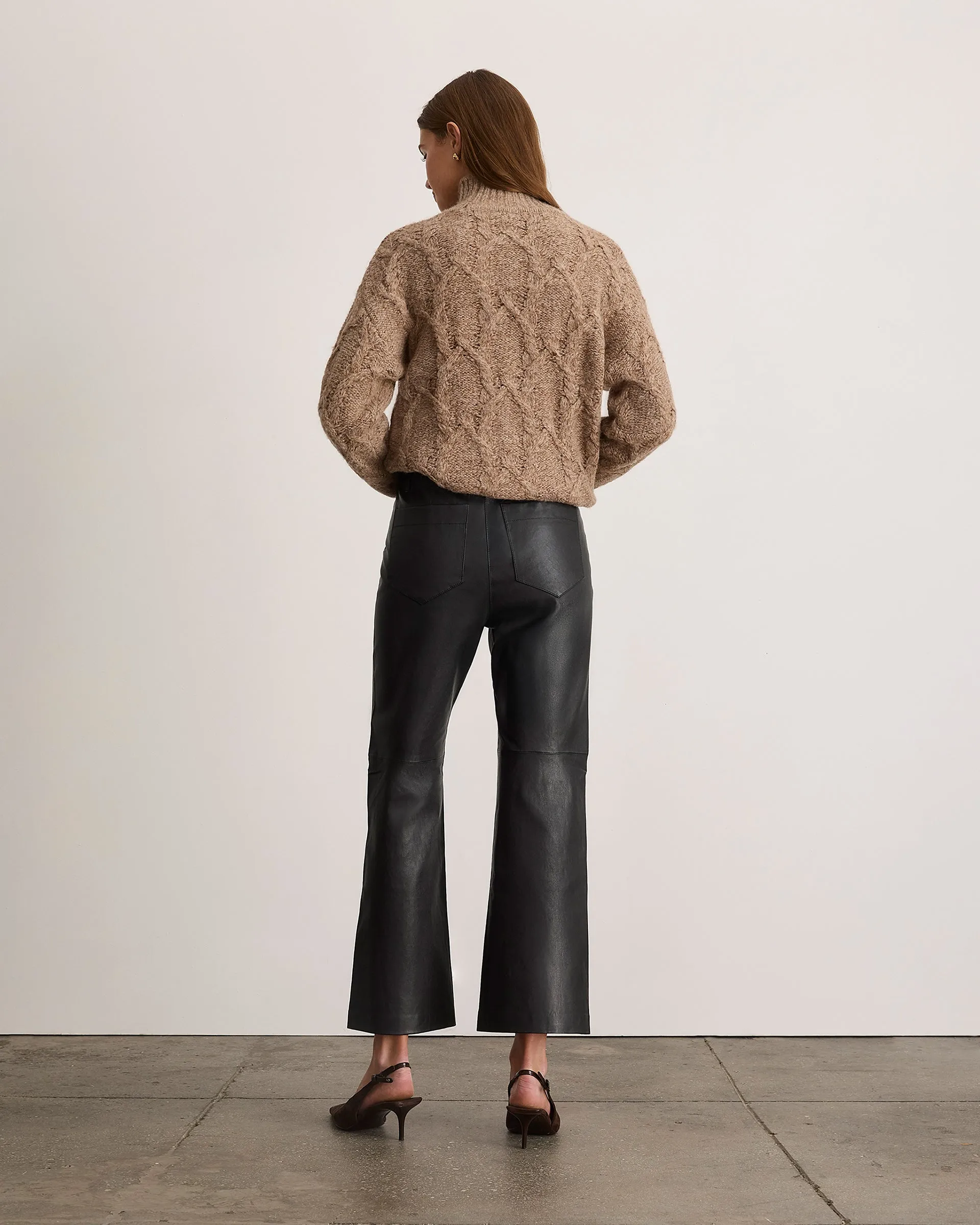 Nicole Cropped Leather Pant sold by Tanya Taylor product image thumbnail 4