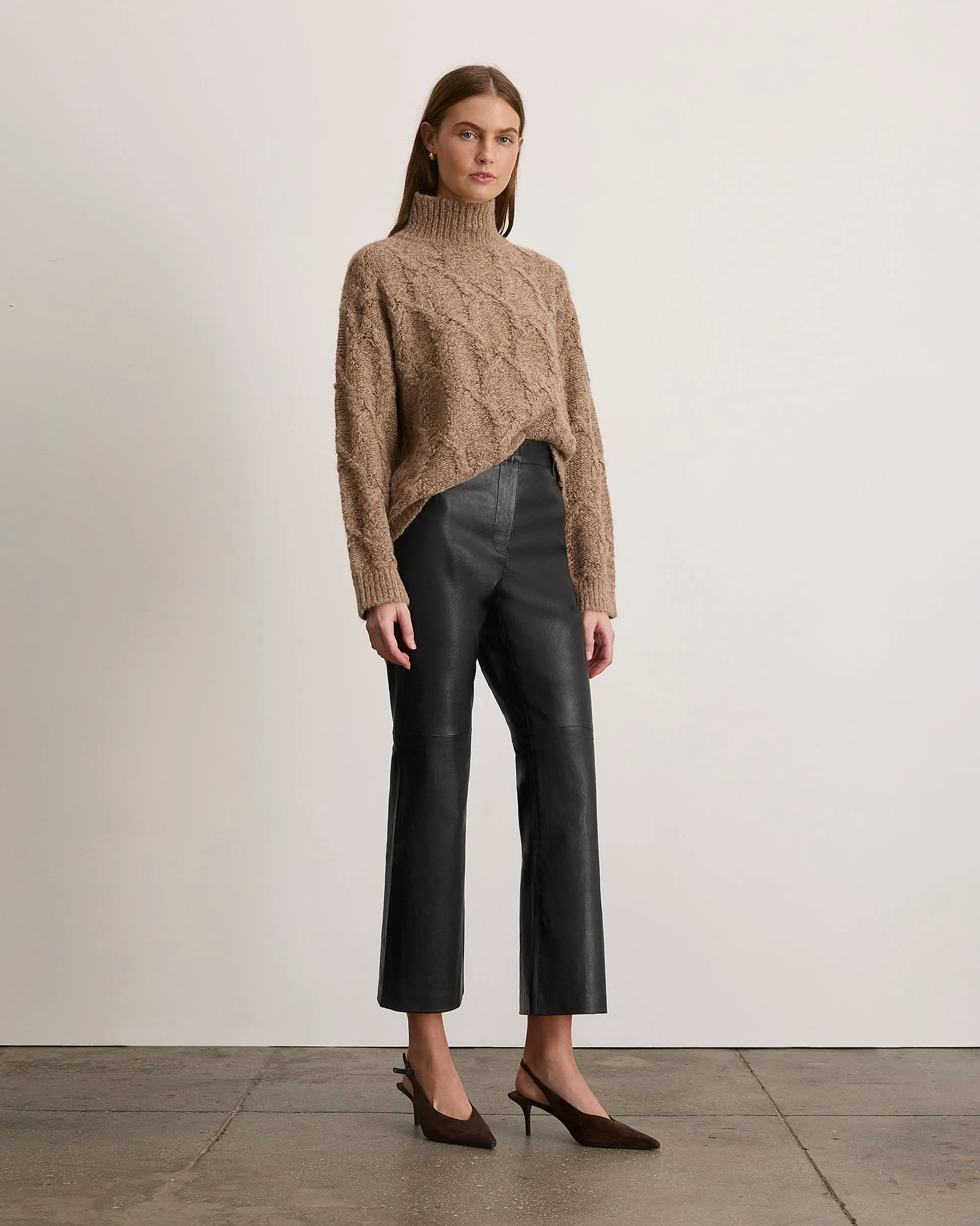 Nicole Cropped Leather Pant sold by Tanya Taylor product image thumbnail 2