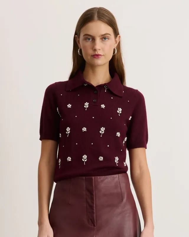 Camilla Embellished Knit Top made by Tanya Taylor