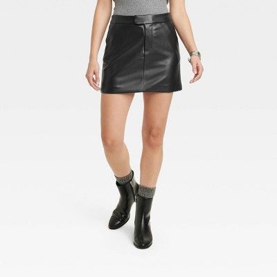 Women's Faux Leather Mini Skirt - A New Day™ sold by Target