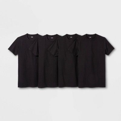 Men's Short Sleeve 4pk Crew-Neck T-Shirt - Goodfellow & Co™ Black L sold by Target