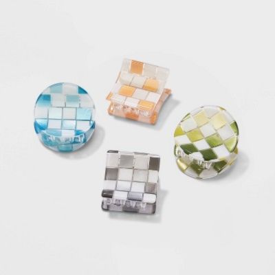 Checkerboard Claw Hair Clip 4pk - Wild Fable™ sold by Target