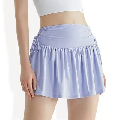 Anna-Kaci Women's High Waist Flared Active Skirt with Adjustable Drawstring Sides sold by Target