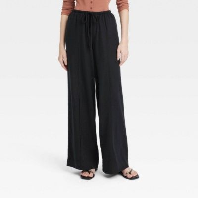Women's High-Rise Wide Leg Linen Pull-On Pants - A New Day™ sold by Target