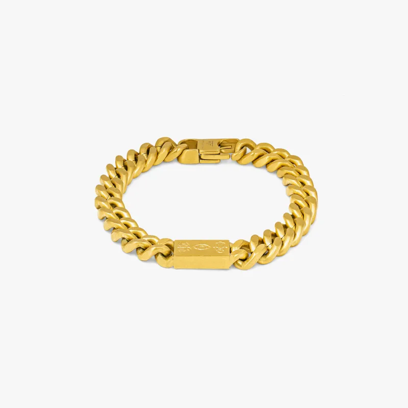 Meccanico Amulet bracelet in yellow gold plated stainless steel sold by Tateossian
