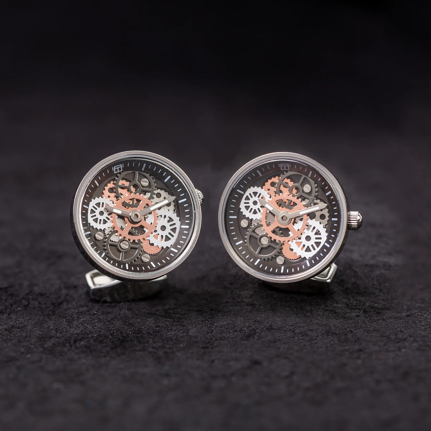 Vintage Gear Watch Cufflinks In Silver With Rhodium Plated Steel sold by Tateossian product image thumbnail 3