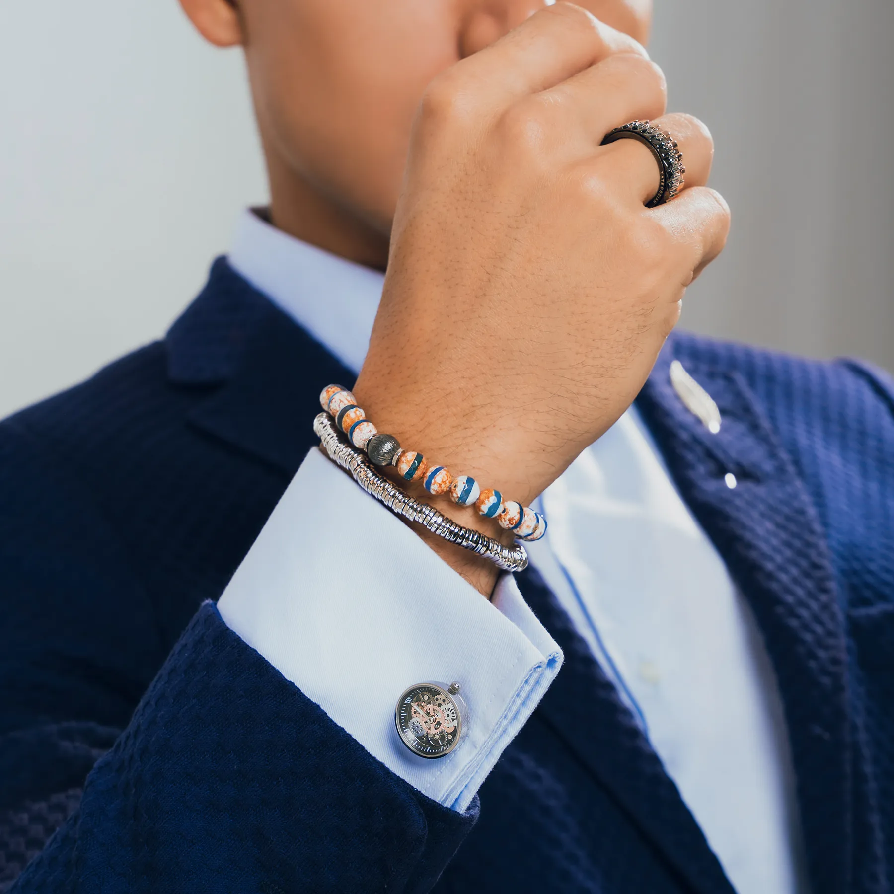 Vintage Gear Watch Cufflinks In Silver With Rhodium Plated Steel sold by Tateossian product image thumbnail 4