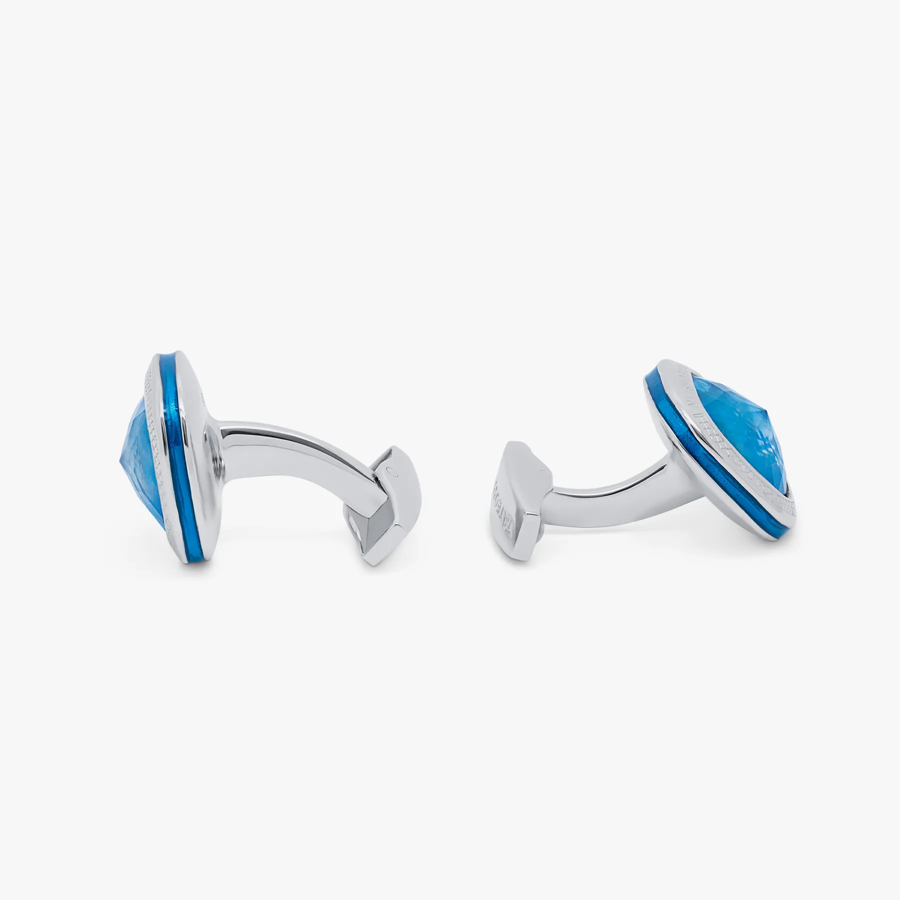 Apatite Doppione Cushion cufflinks in sterling silver sold by Tateossian product image thumbnail 2