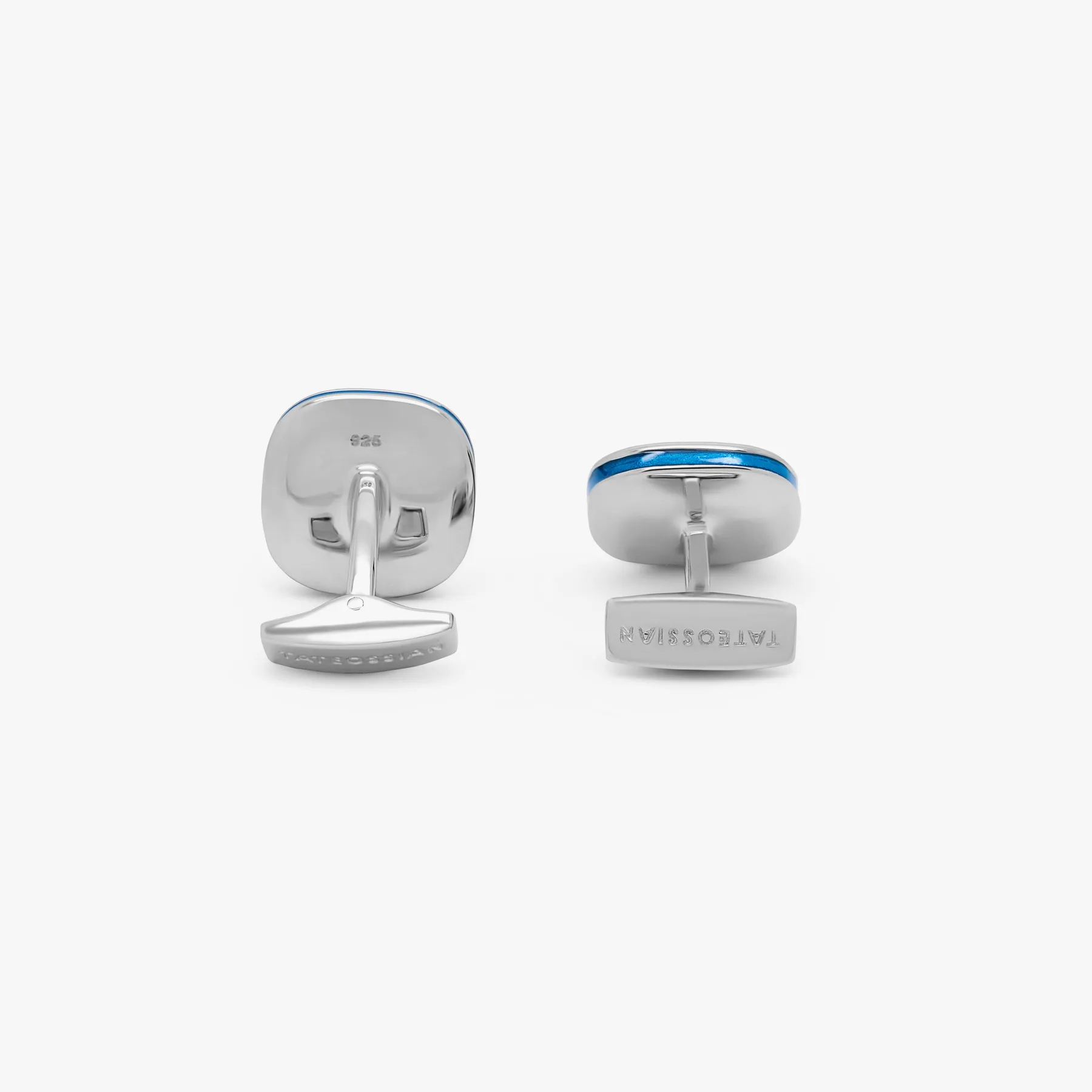 Apatite Doppione Cushion cufflinks in sterling silver sold by Tateossian product image thumbnail 3