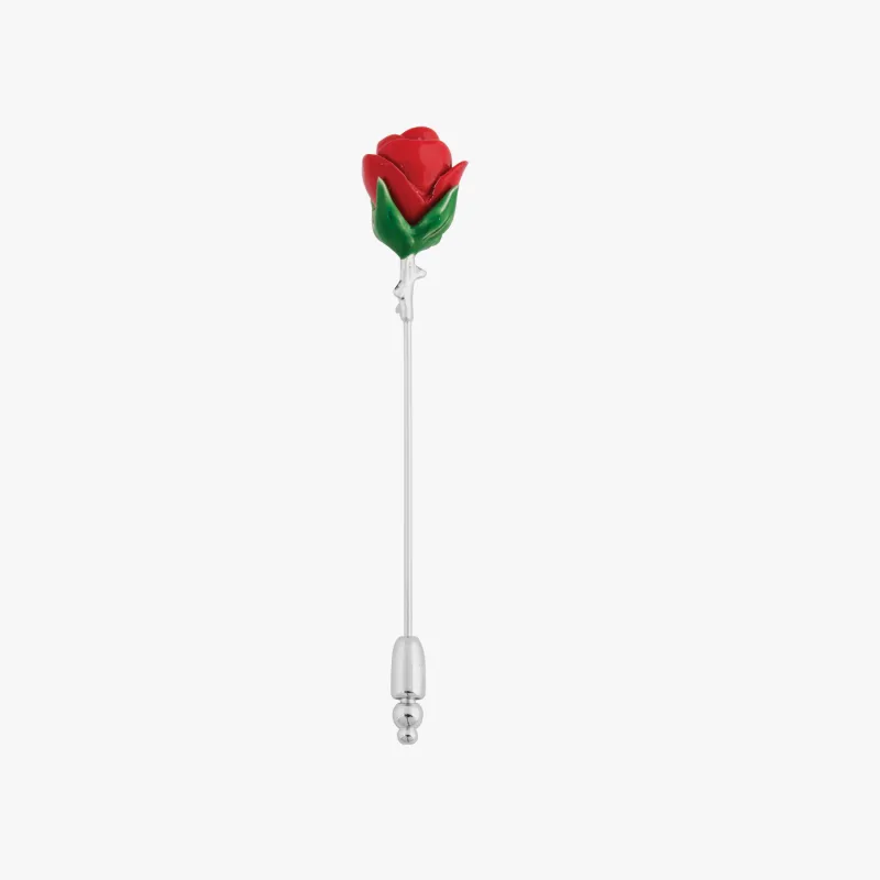 Rose Lapel Pin In Palladium Plated sold by Tateossian