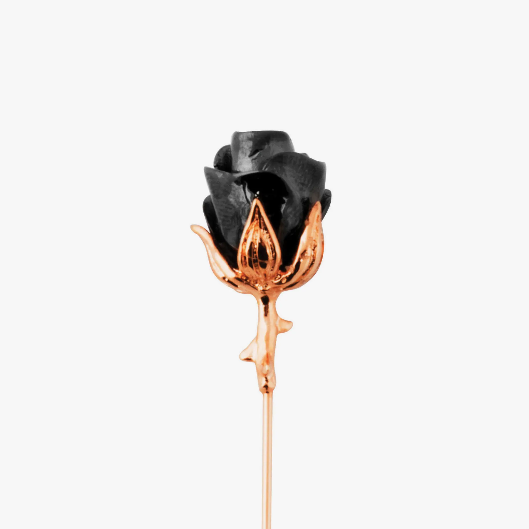 Rose Lapel Pin In Rose Gold With Gunmetal Plated sold by Tateossian product image thumbnail 3