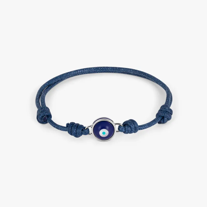 Macrame Milos Evil Eye Bracelet In Blue sold by Tateossian