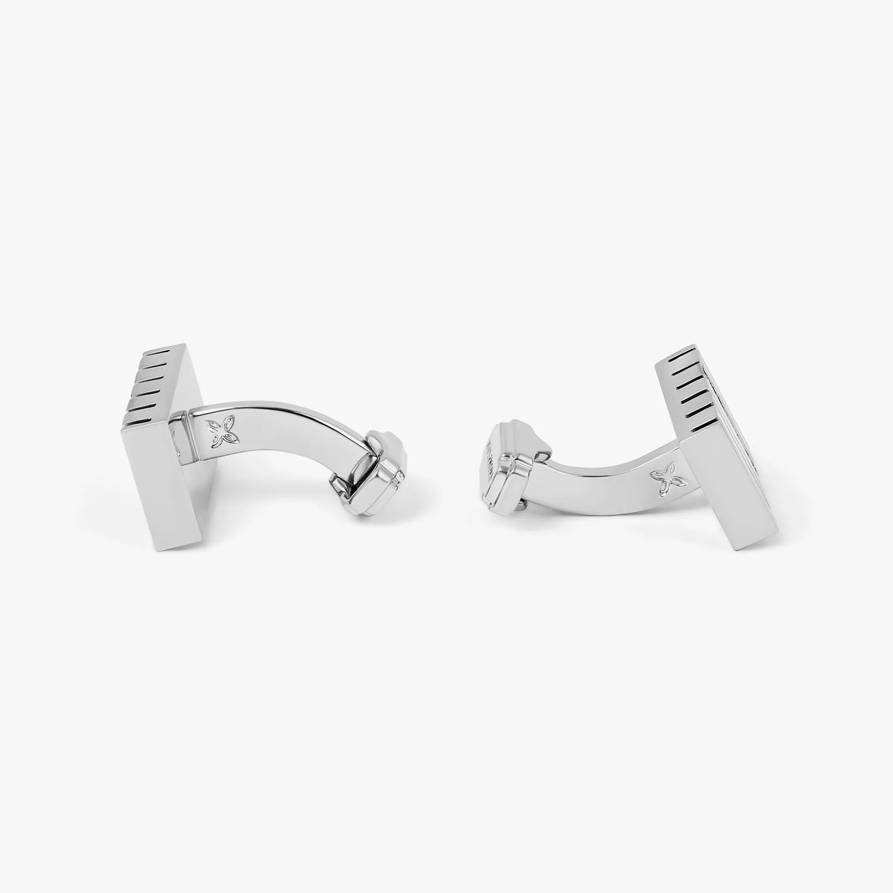 THOMPSON CZ Stripes Bar Cufflinks In Palladium Plated sold by Tateossian product image thumbnail 3