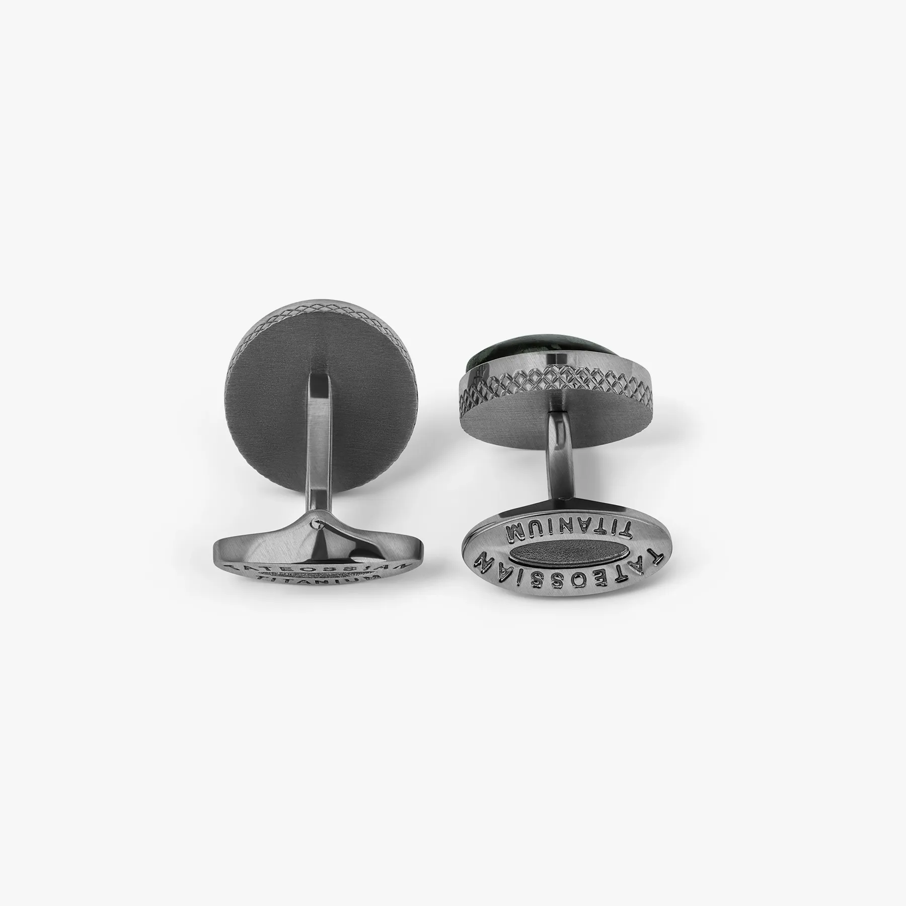 Titanium Classic Cufflinks In Black Line Stone sold by Tateossian product image thumbnail 2