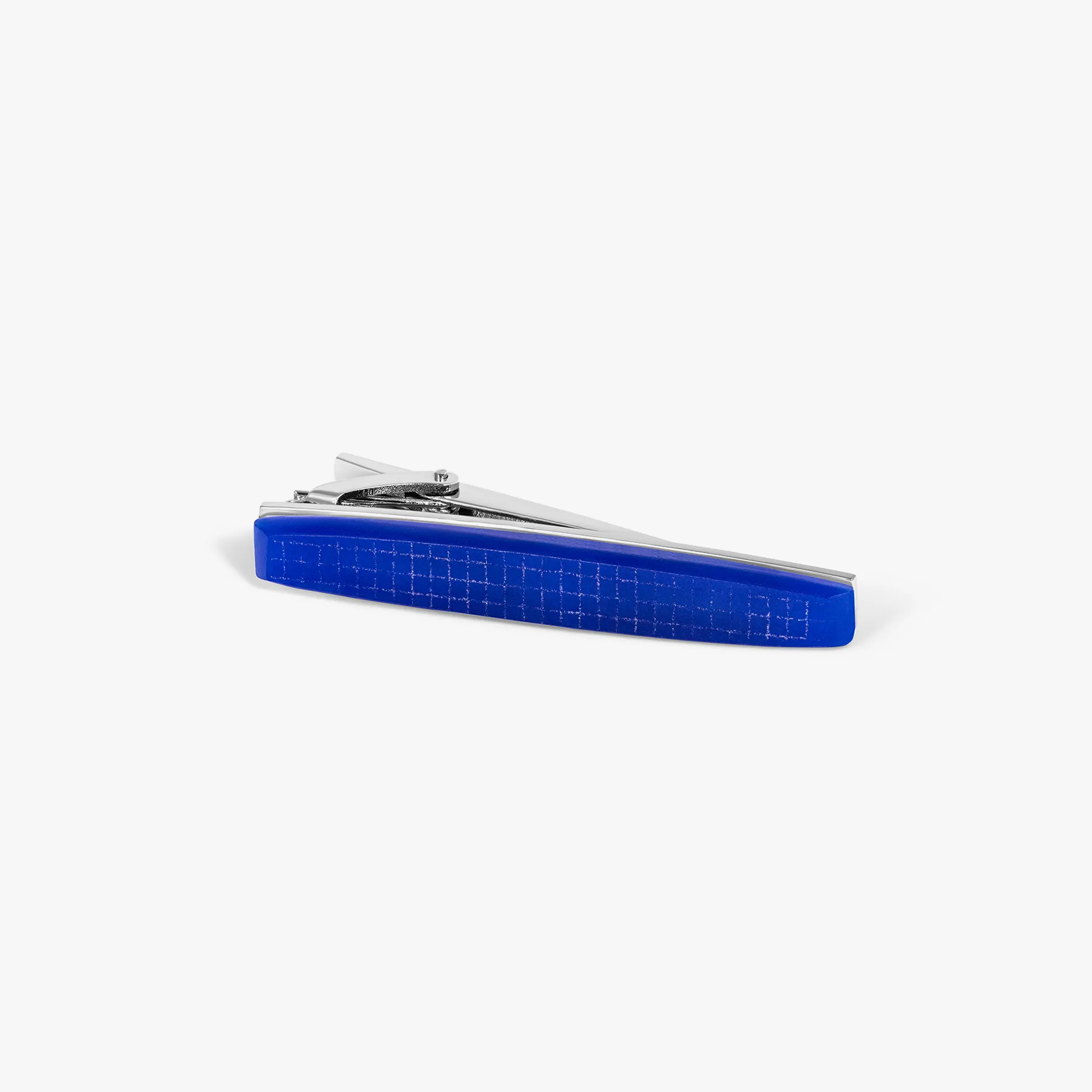 THOMPSON Woven Tonneau Tie Clip In Blue Jade With White Bronze sold by Tateossian