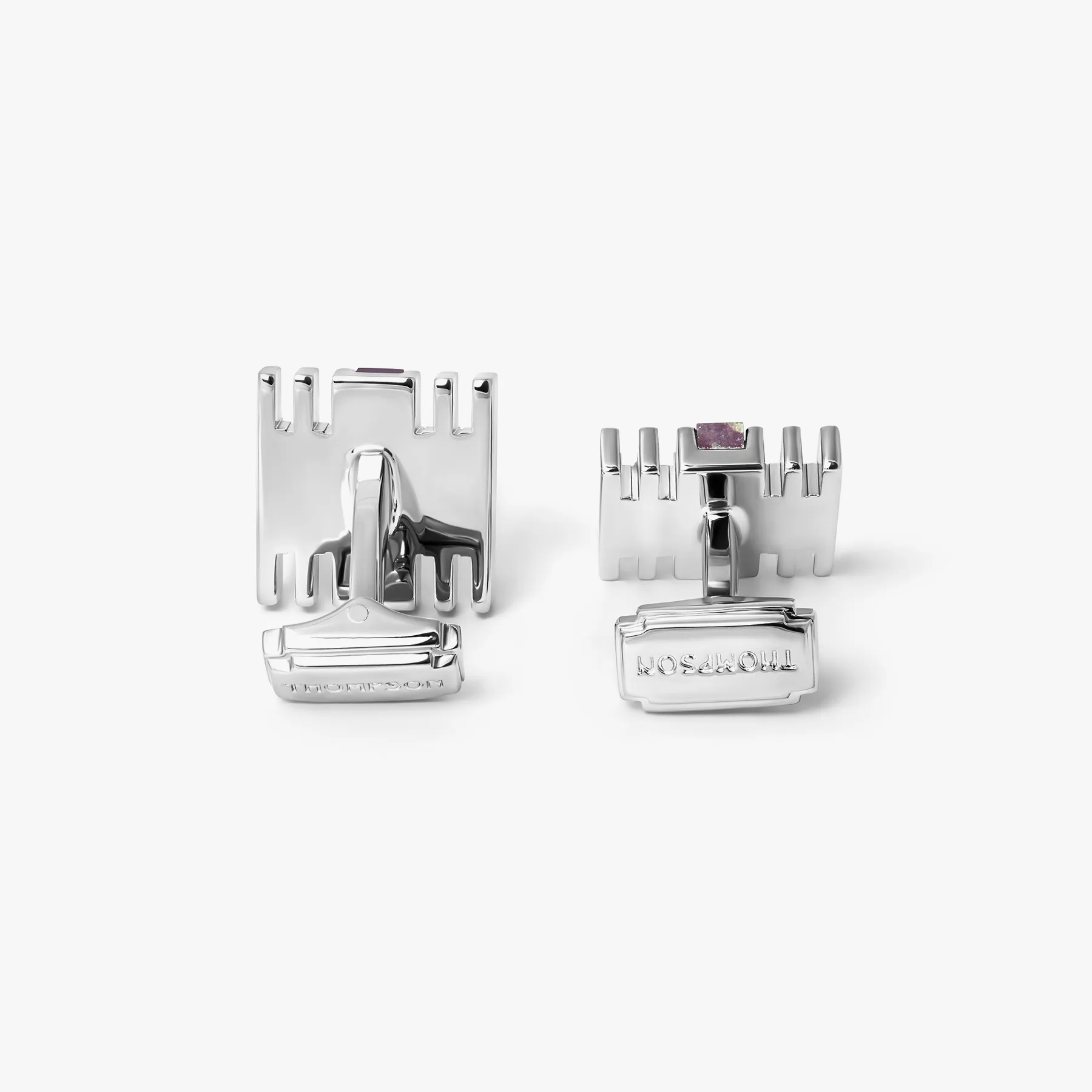THOMPSON Summer Stripes Bar Cufflinks With Amethyst And Palladium Plated sold by Tateossian product image thumbnail 2