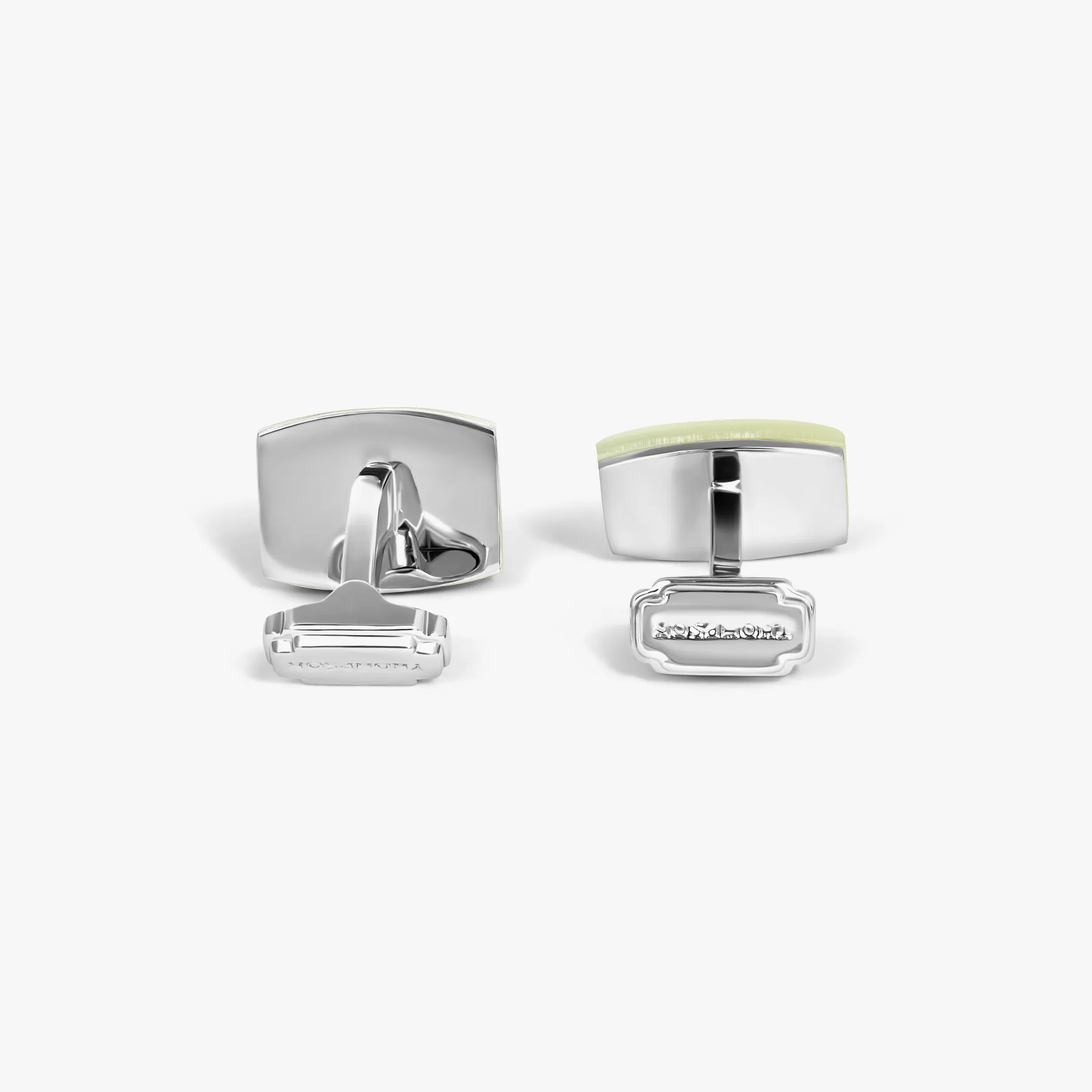 THOMPSON Woven Tonneau Cufflinks In White Bronze and White MOP sold by Tateossian product image thumbnail 2