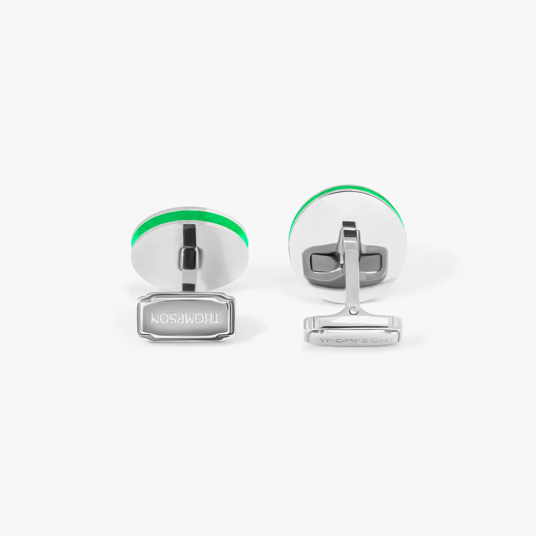 THOMPSON Green Stainless Steel Cairo Cufflinks sold by Tateossian product image thumbnail 3