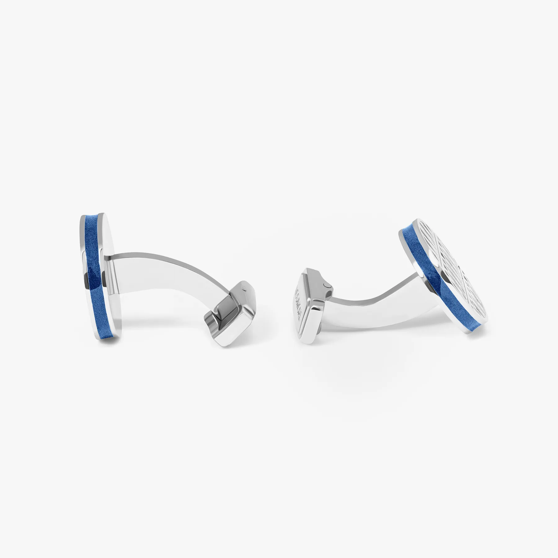 THOMPSON Blue Stainless Steel Cairo Cufflinks sold by Tateossian product image thumbnail 2