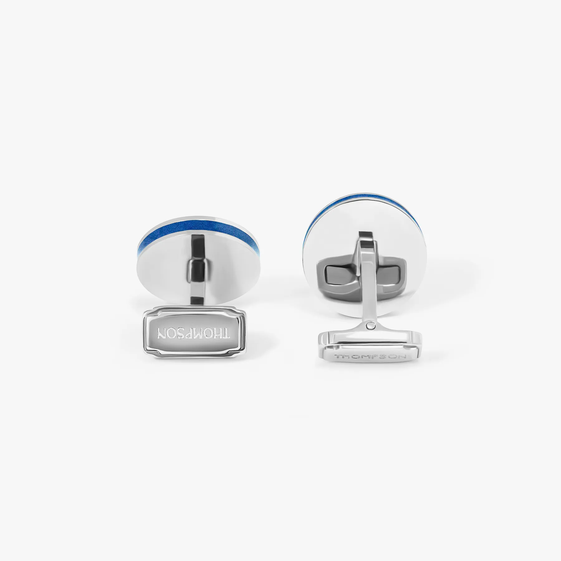 THOMPSON Blue Stainless Steel Cairo Cufflinks sold by Tateossian product image thumbnail 3