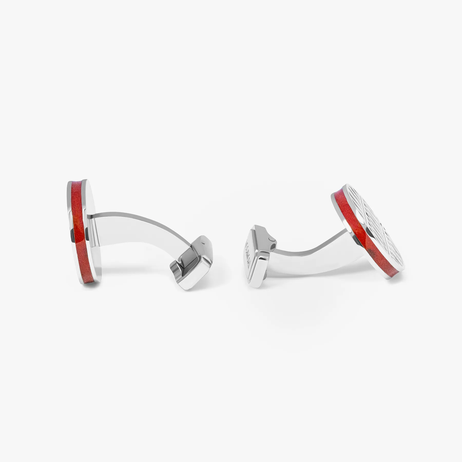 THOMPSON Red Stainless Steel Cairo Cufflinks sold by Tateossian product image thumbnail 2