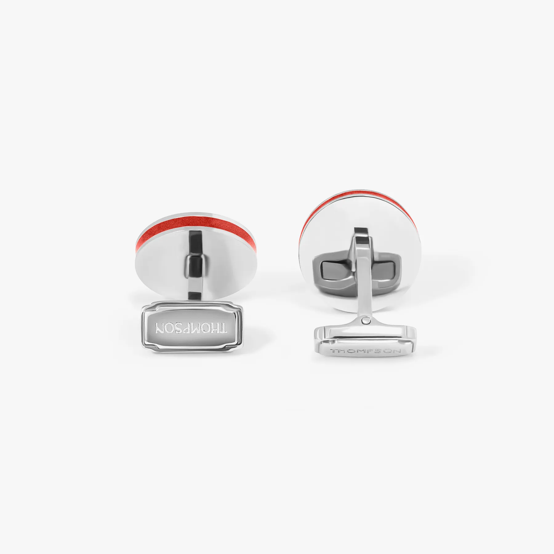 THOMPSON Red Stainless Steel Cairo Cufflinks sold by Tateossian product image thumbnail 3