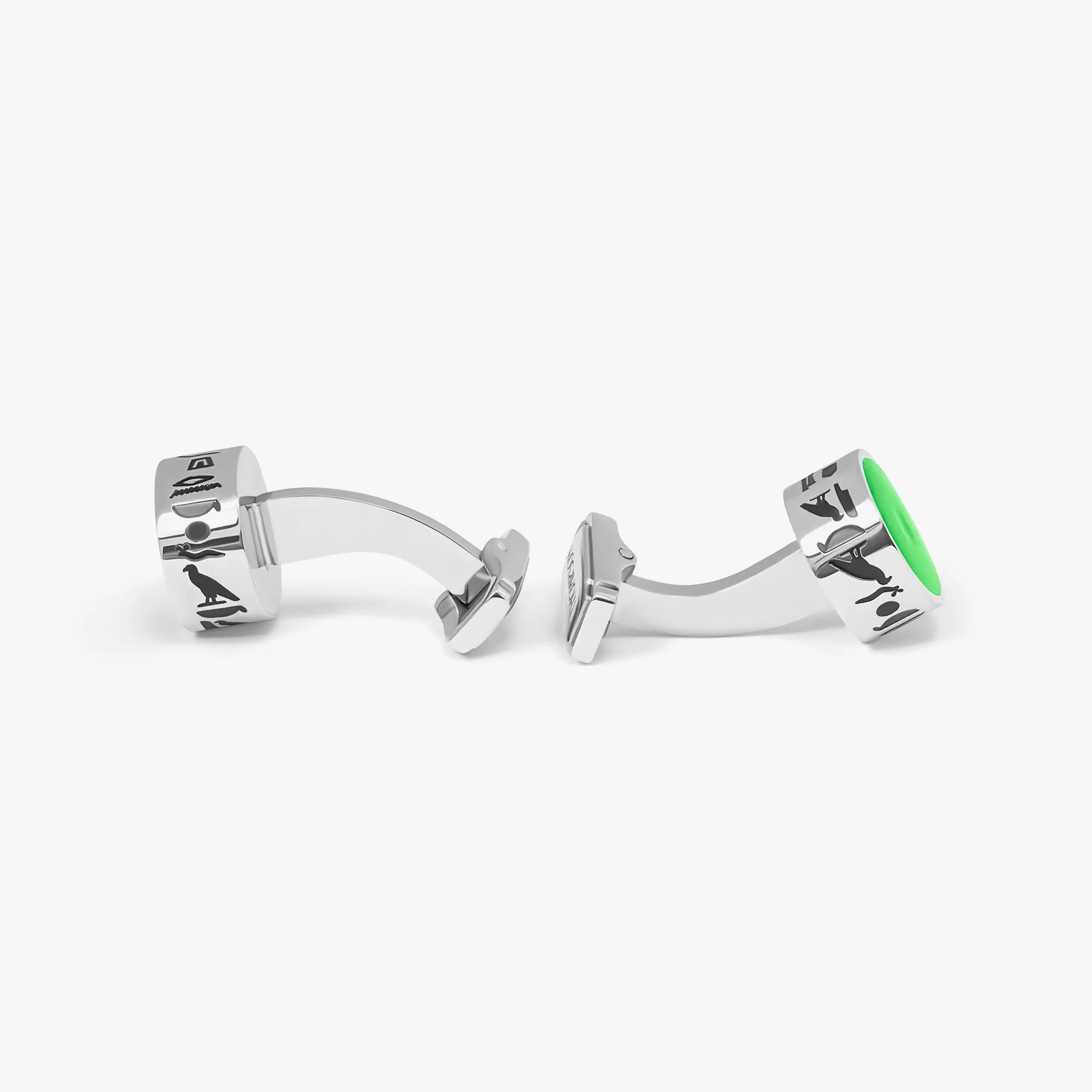 THOMPSON Green Stainless Steel Hieroglyphic Cufflinks sold by Tateossian product image thumbnail 2
