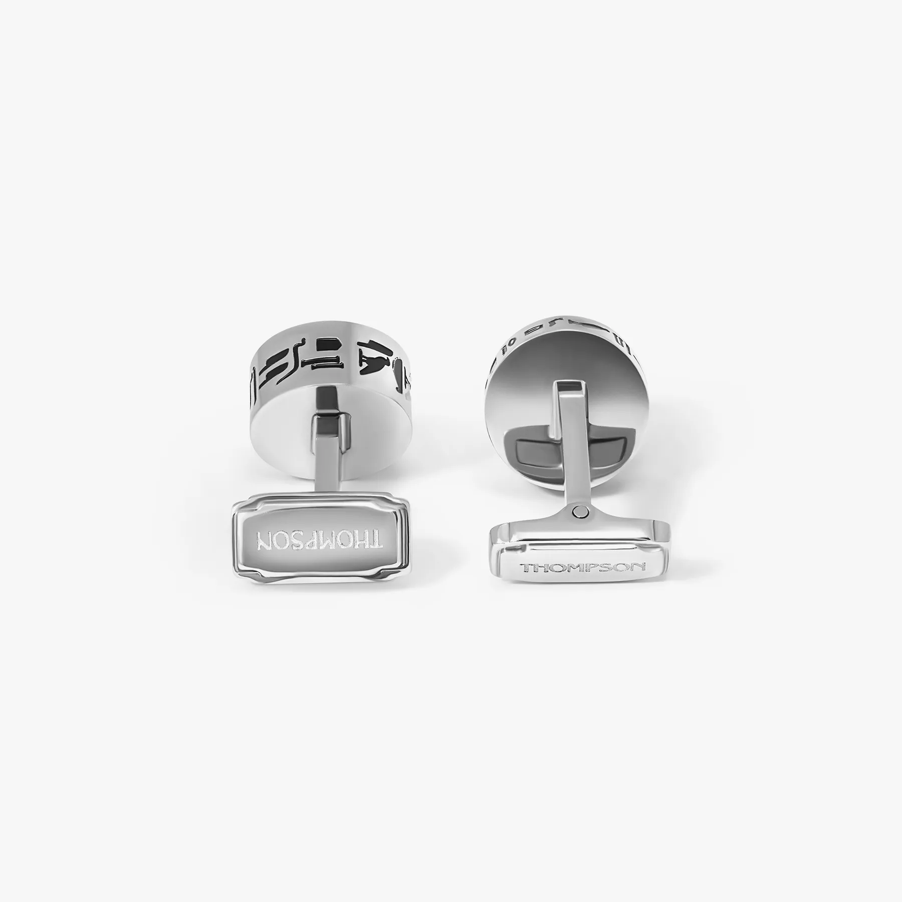 THOMPSON Green Stainless Steel Hieroglyphic Cufflinks sold by Tateossian product image thumbnail 3