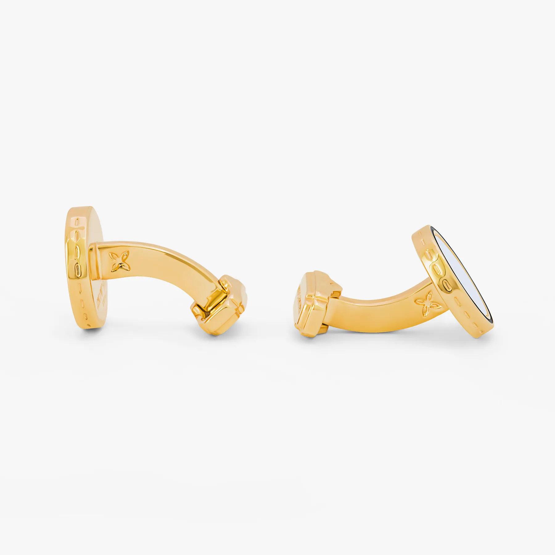 THOMPSON Tambor Cufflinks In Yellow Gold Plated and White MOP sold by Tateossian product image thumbnail 3
