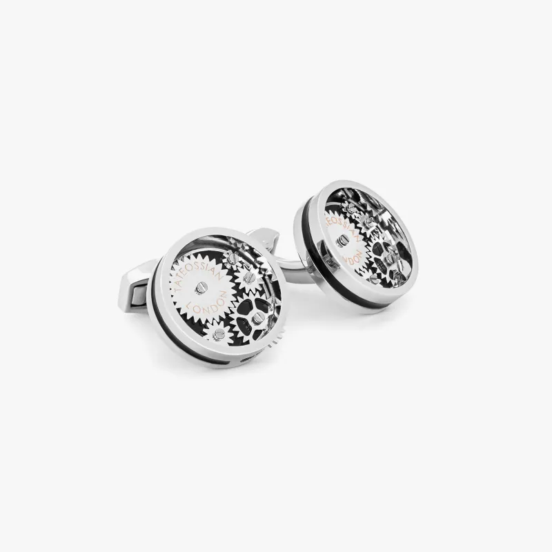 Blue Palladium Plated Carousel Gear Nuovo Cufflinks sold by Tateossian