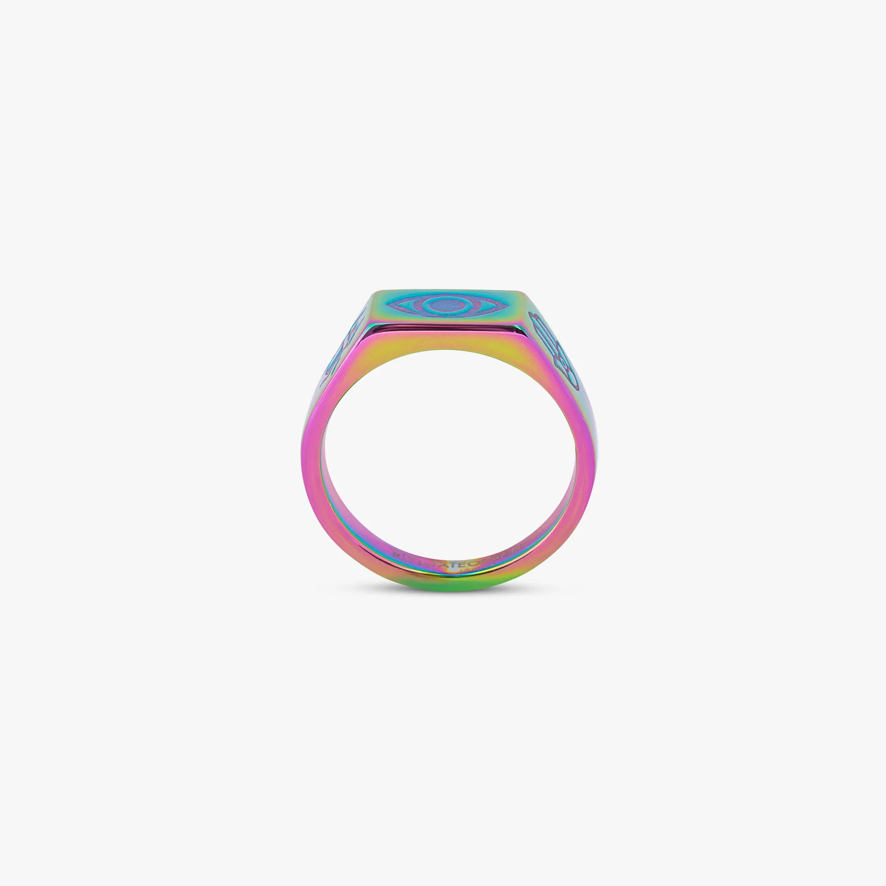 IP Iridescent plated stainless steel Kaleidoscope Amulet ring sold by Tateossian product image thumbnail 3