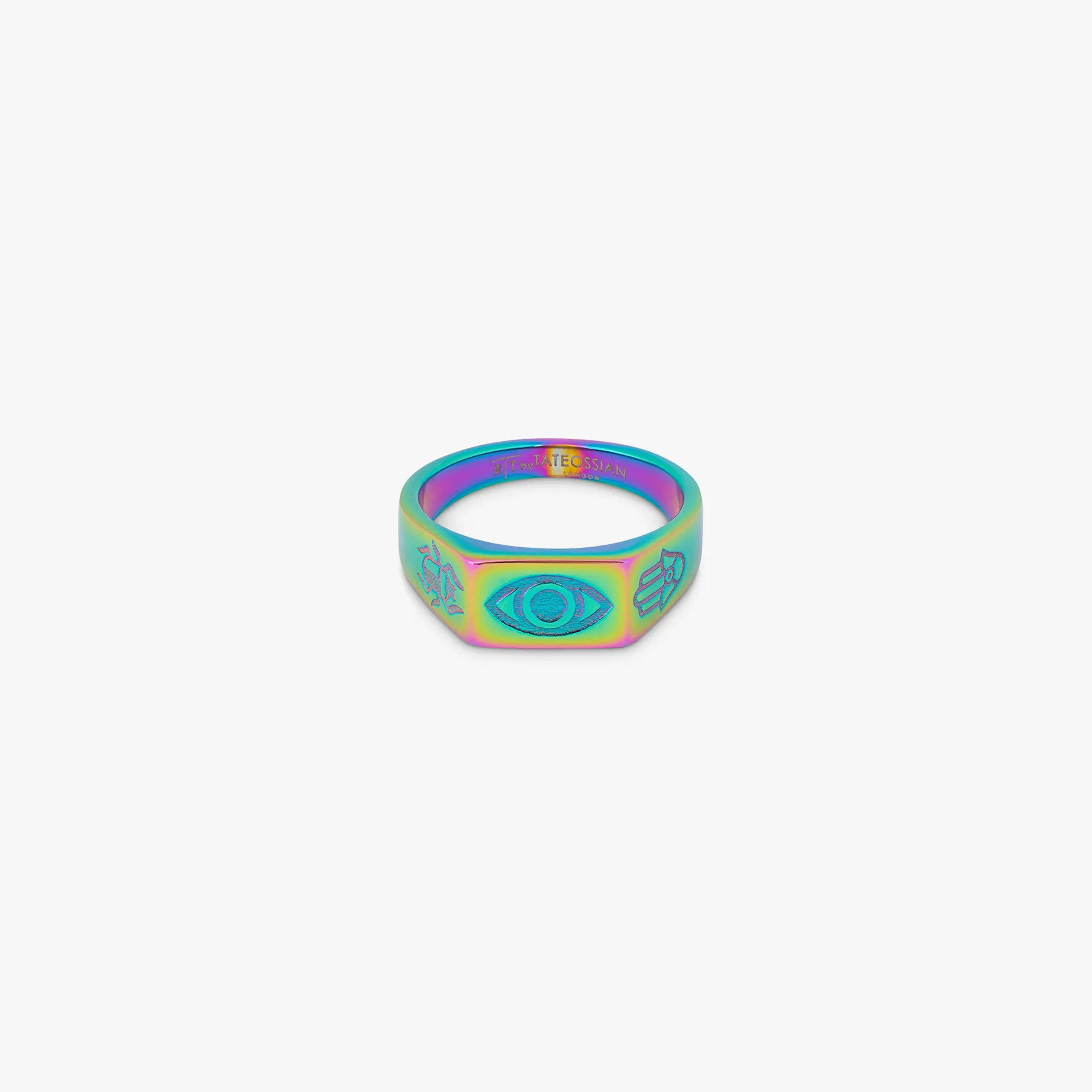 IP Iridescent plated stainless steel Kaleidoscope Amulet ring sold by Tateossian product image thumbnail 4