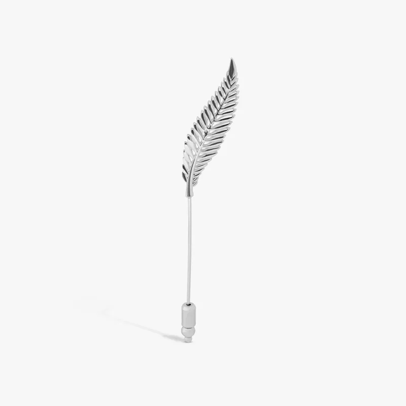 Fern Leaf Lapel Pin In Palladium Plated sold by Tateossian