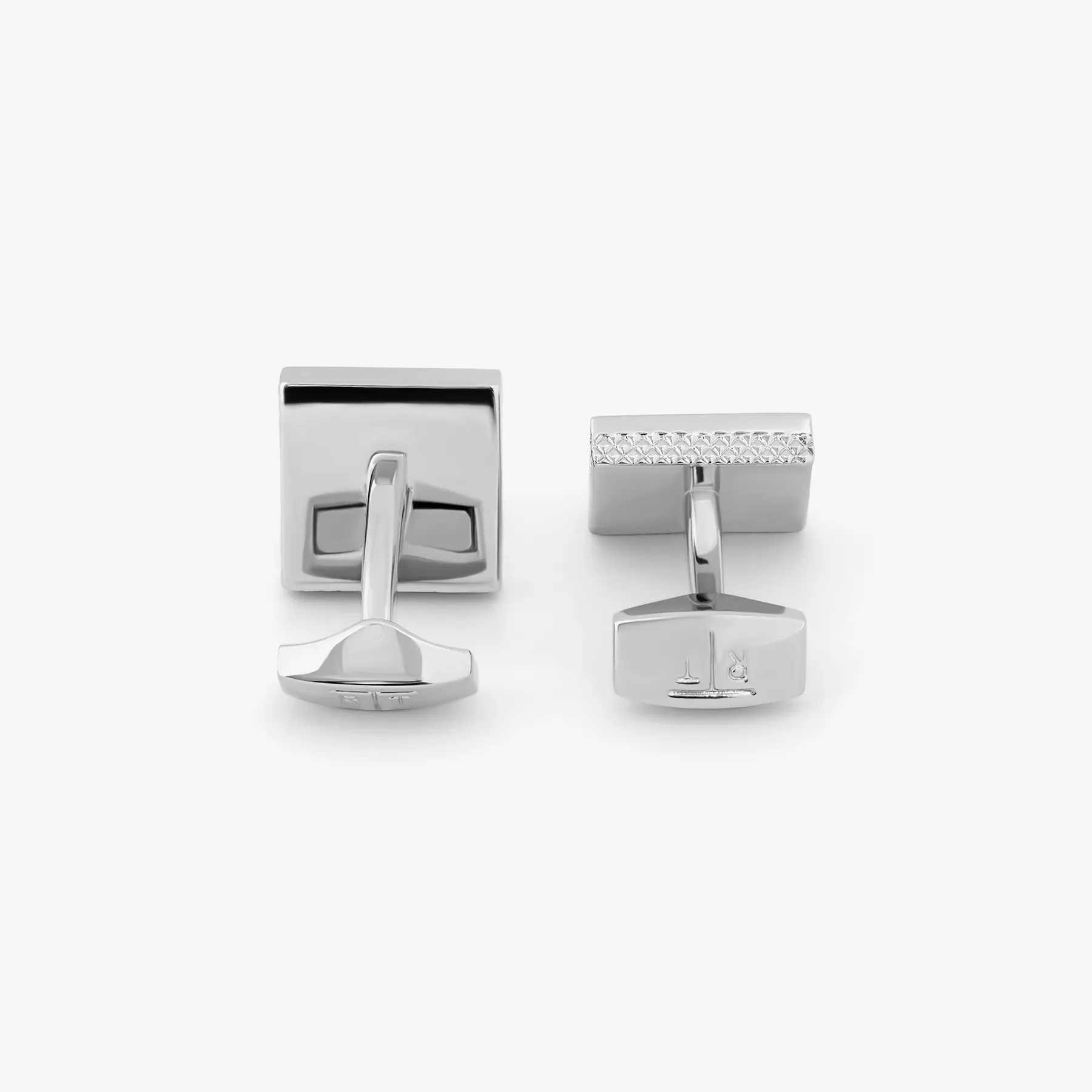 Geometric Cufflinks In Palladium plated with grey enamel sold by Tateossian product image thumbnail 3