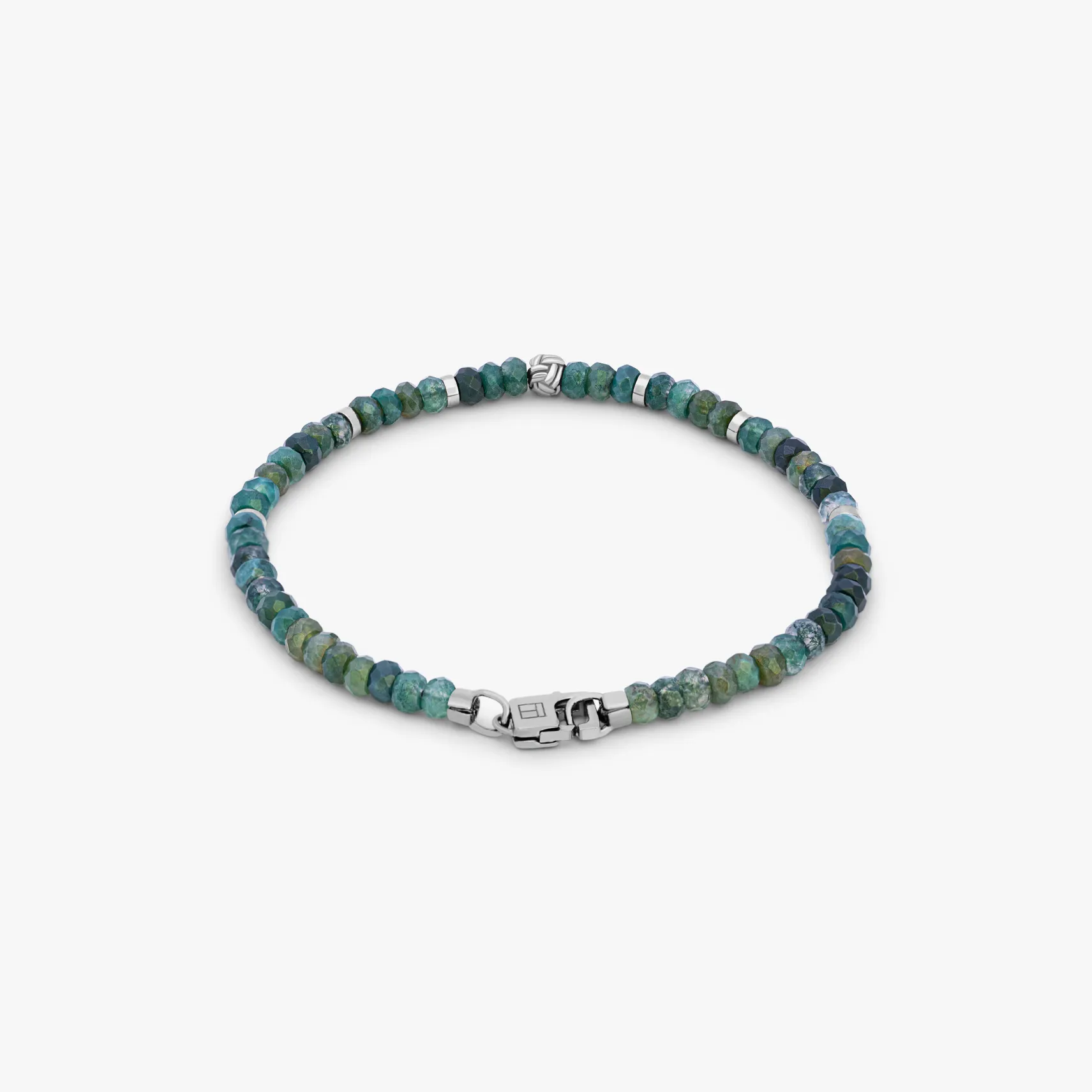 Nodo Beaded Bracelet In Green Moss Agate sold by Tateossian product image thumbnail 3