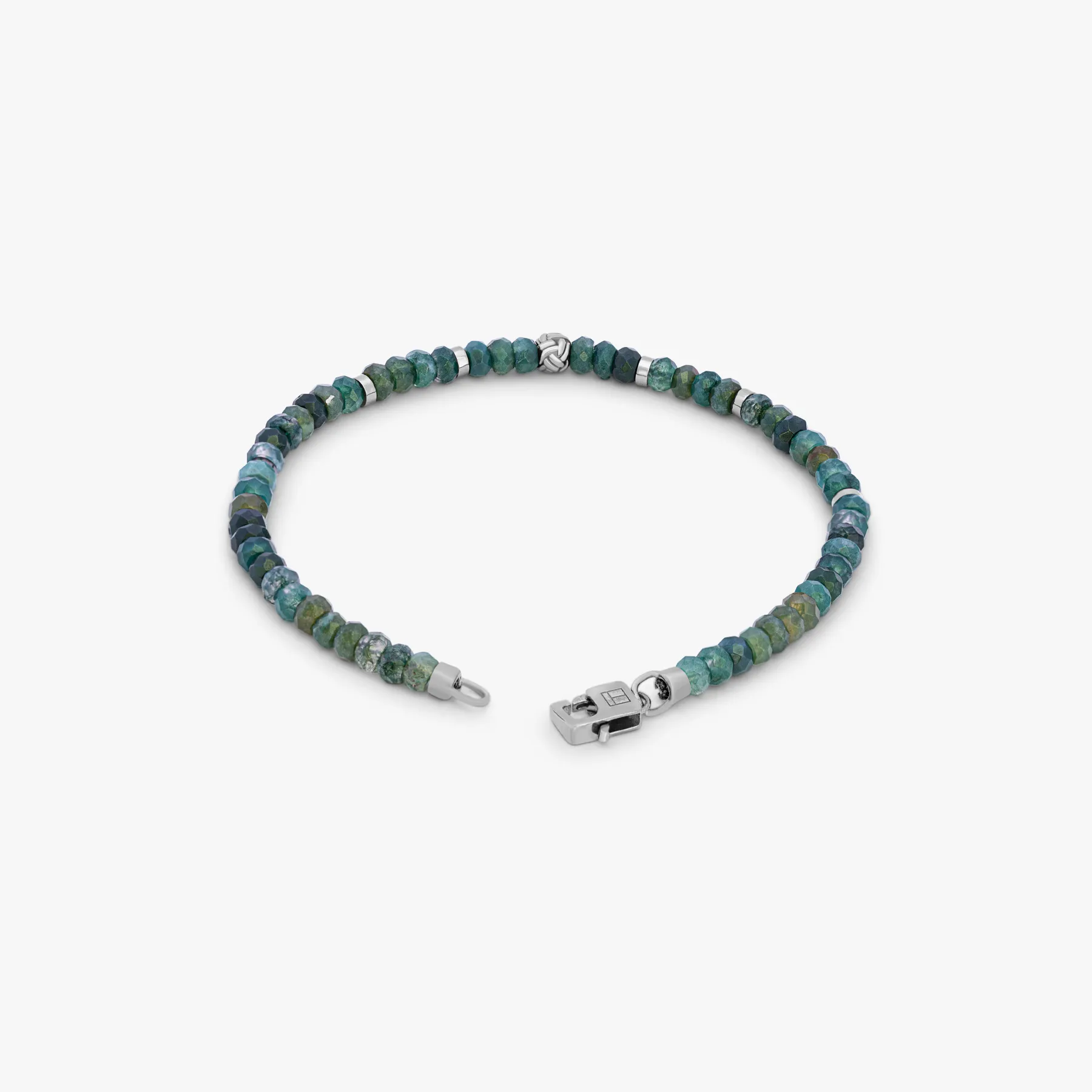 Nodo Beaded Bracelet In Green Moss Agate sold by Tateossian product image thumbnail 4