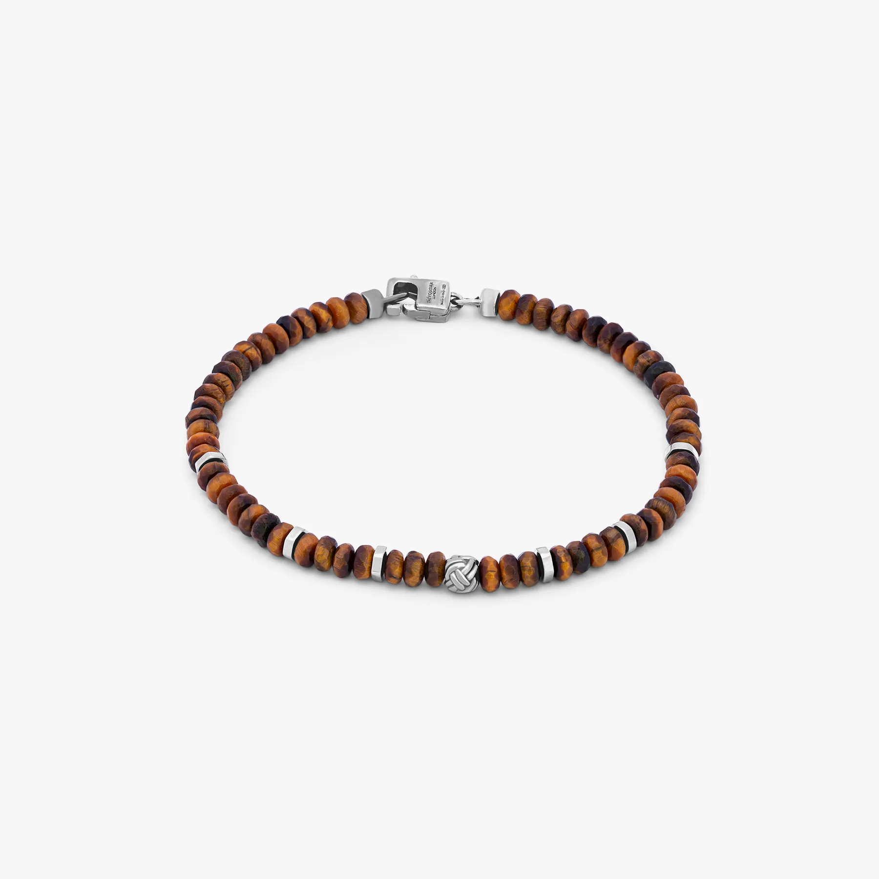 Nodo Beaded Bracelet In Brown Tiger Eye sold by Tateossian