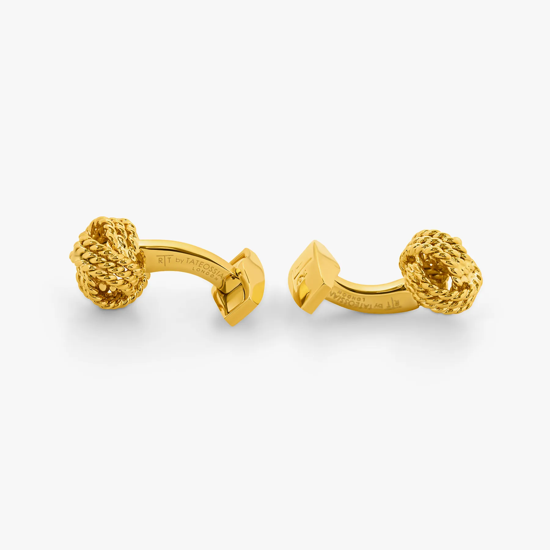 Yellow gold plated Ribbed Knot cufflinks sold by Tateossian product image thumbnail 2