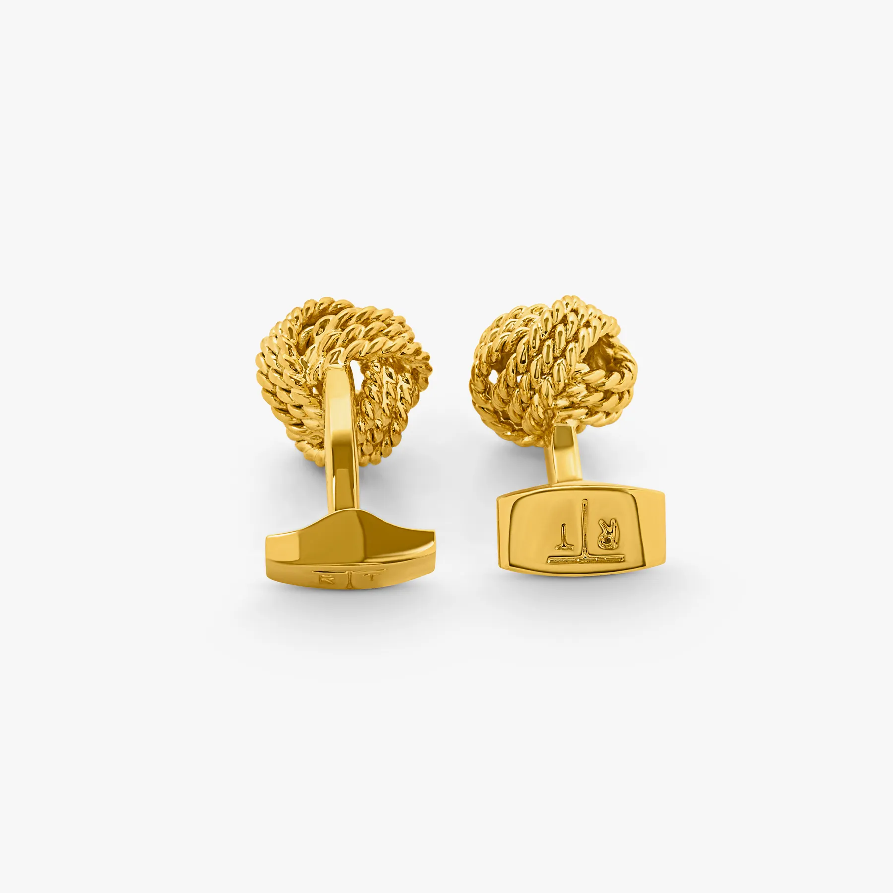 Yellow gold plated Ribbed Knot cufflinks sold by Tateossian product image thumbnail 3