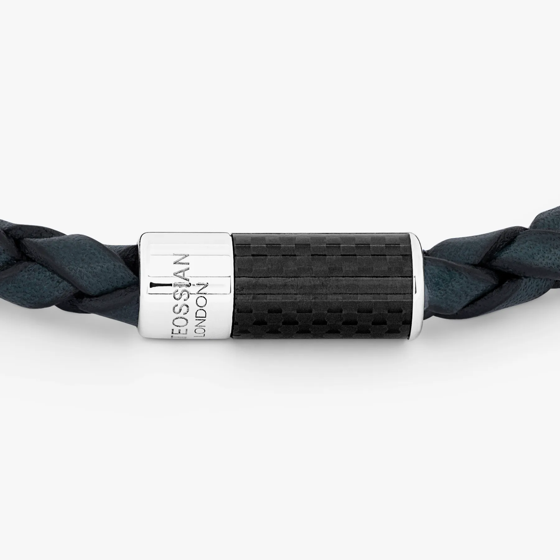 Carbon Pop Leather Bracelet In Blue sold by Tateossian product image thumbnail 3