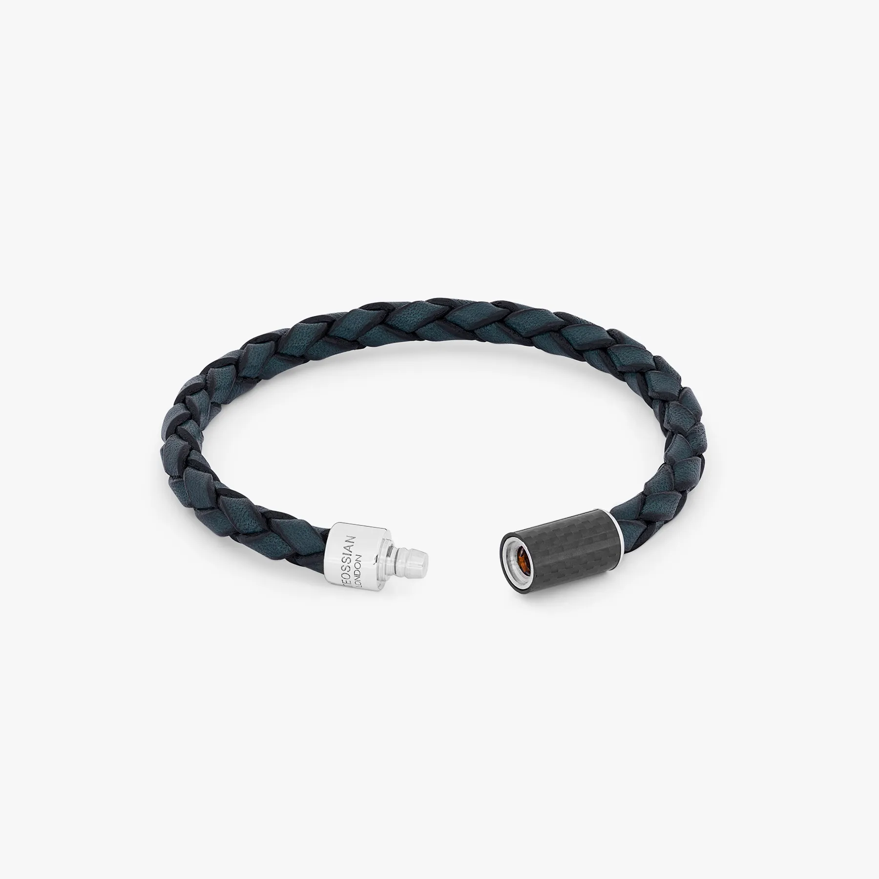 Carbon Pop Leather Bracelet In Blue sold by Tateossian product image thumbnail 4