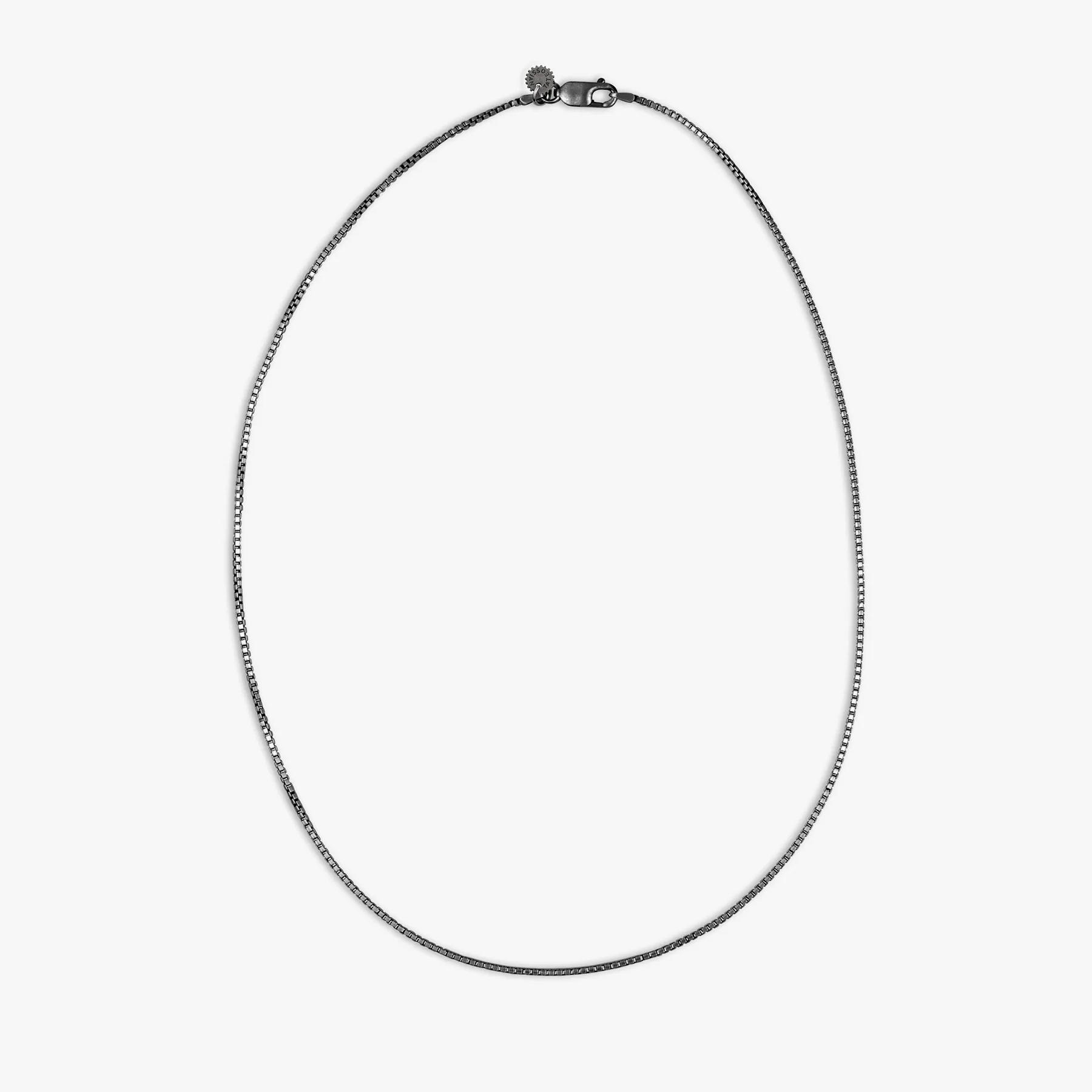 Silver Black Rhodium Sterling Silver Classic Box Chain Necklace sold by Tateossian product image thumbnail 2