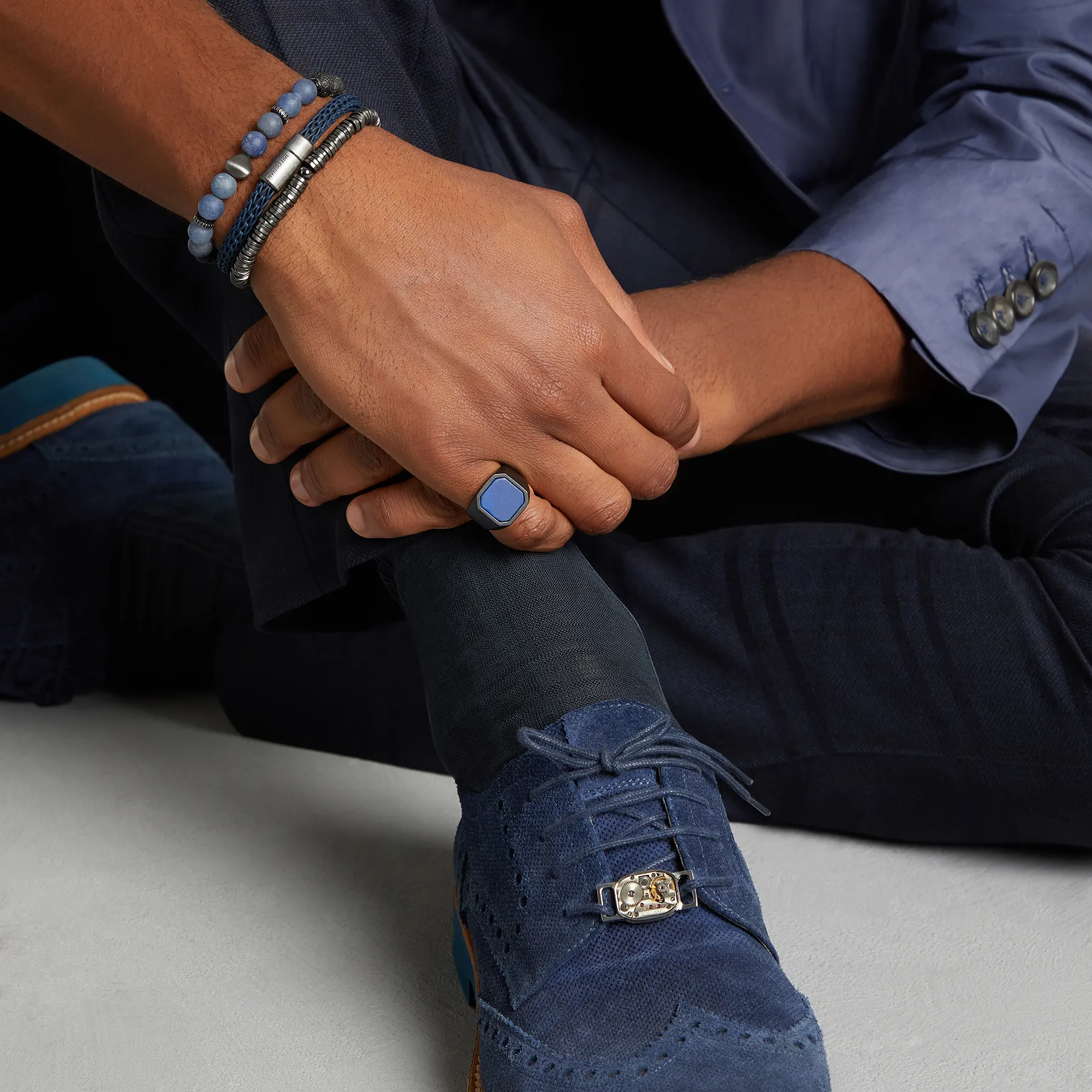 Ceramic Signet ring with lapis sold by Tateossian product image thumbnail 5